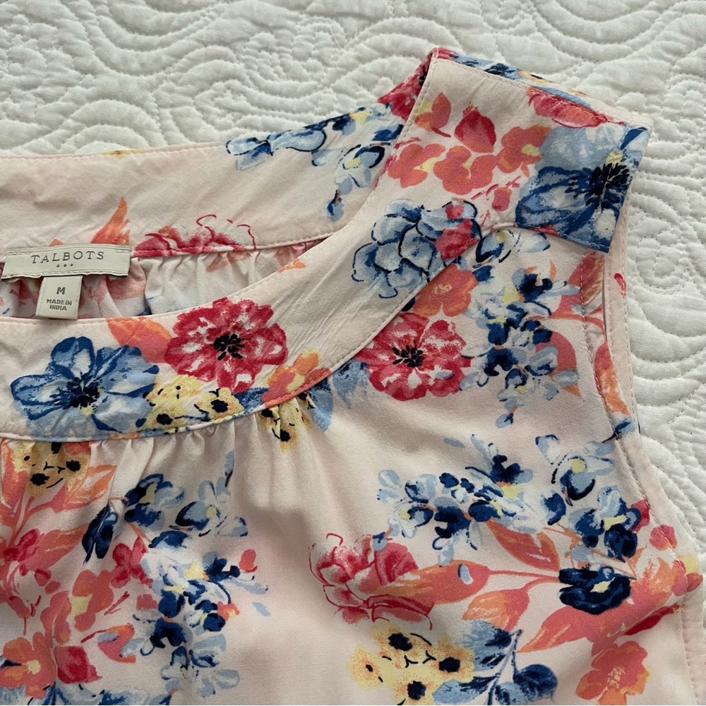 Talbots Top Sleeveless Floral Size Medium - Picture 5 of 11